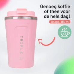 Triple J® Koffiebeker To Go - Thermosbeker - BPA & Lekvrij - 380ml - Roze -Tafelwaren Verkoop 1200x1200 53