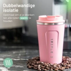 Triple J® Koffiebeker To Go - Thermosbeker - BPA & Lekvrij - 380ml - Roze -Tafelwaren Verkoop 1200x1200 55