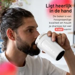 Triple J® Koffiebeker To Go - Thermosbeker - BPA & Lekvrij - 380ml - Wit -Tafelwaren Verkoop 1200x1200 67