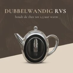 T&C Theepot Met Filter En Dubbelwandig - 1,2L - Matte Grijs -Tafelwaren Verkoop 1200x1200 672