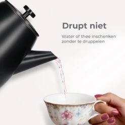 Vaja® Camille Theepot Zwart Met Filter - 1 Liter - RVS - Dubbelwanding -Tafelwaren Verkoop 1200x1200 706