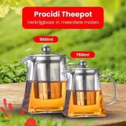 Procidi® Glazen Theepot Met Filter - Theekan Met Infuser - Dubbelwandig Borosilicaat Glas - Thee Thermoskan - Koffiekan 750 ML - Teapot -Tafelwaren Verkoop 1200x1200 753