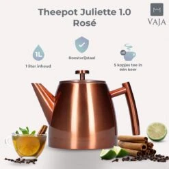 Vaja® Theepot Juliette Rosé Dubbelwandig -Tafelwaren Verkoop 1200x1200 760