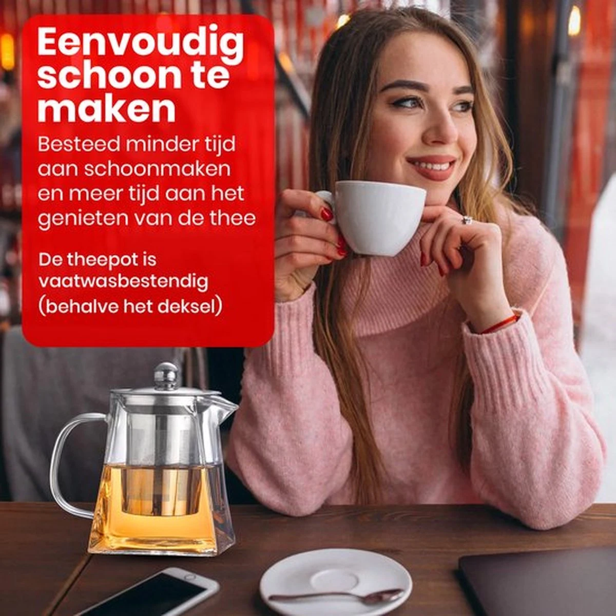 Procidi® Glazen Theepot Met Filter - Theekan Met Infuser - Dubbelwandig Borosilicaat Glas - Thee Thermoskan - Koffiekan 950 ML - Teapot 8 Procidi® Glazen Theepot Met Filter - Theekan Met Infuser - Dubbelwandig Borosilicaat Glas - Thee Thermoskan - Koffiekan 950 ML - Teapot - Afbeelding 8