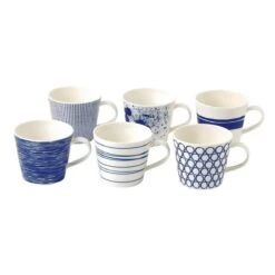 Royal Doulton Pacific - 6x Mok / Beker - Porselein - Wit / Blauw - 450 Ml - Set Van 6 Mokken -Tafelwaren Verkoop 1200x1200 80