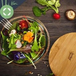 Klarstein Glazen Serveerschaal Met Bamboe Deksel - Afwasmachinebestendig - Veelzijdig Inzetbaar -Tafelwaren Verkoop 1200x1200 809