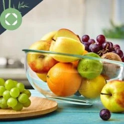 Klarstein Glazen Serveerschaal Met Bamboe Deksel - Afwasmachinebestendig - Veelzijdig Inzetbaar -Tafelwaren Verkoop 1200x1200 810