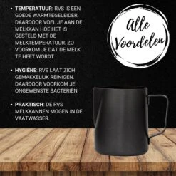 Merkloos Pazzo Goods - Melkkan - Melkkannetje Opschuim - Zwart - 350 Ml - Premium Kwaliteit - RVS - -Tafelwaren Verkoop 1200x1200 817