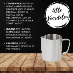 Merkloos Pazzo Goods - Melkkan - Melkkannetje Opschuim - Zilver - 350 Ml - Premium Kwaliteit - RVS - -Tafelwaren Verkoop 1200x1200 830