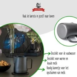 Krumble Melkkannetje 300ml / RVS Melkopschuimkan / Melkkan / Antraciet - Zwart -Tafelwaren Verkoop 1200x1200 835