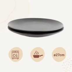 Orange85 Bordenset - Dinerbord - Borden - Plat - Set Van 6 - Mat Zwart - Diameter 27cm - Aardewerk - Servies -Tafelwaren Verkoop 1200x1200 878