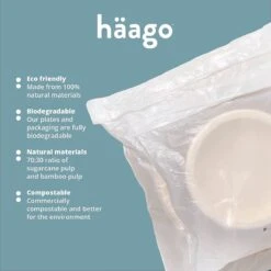 Haago 100 Biologisch Afbreekbare Ronde Borden Set Van Suikerriet, Large (26cm) En Small (18cm) - Milieuvriendelijk En Composteerbaar -Tafelwaren Verkoop 1200x1200 920