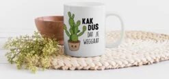 Mok - Koffiemok - Spreuken - Quote - 'Kak Dus Dat Je Weggaat' - Baan - Mokken - 350 ML - Beker - Koffiemokken - Theemok - Mok Met Tekst -Tafelwaren Verkoop 1200x557 1