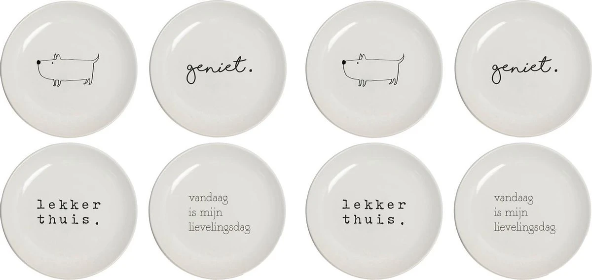 Gusta Gebaksbordjes Ø 15cm Genieters 8 Stuks - 2x Set Van 4 Stuks 1 Gusta Gebaksbordjes Ø 15cm Genieters 8 Stuks - 2x Set Van 4 Stuks