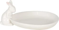 Clayre & Eef Serveerschaal 20x13x8 Cm Wit Keramiek Ovaal Konijn Presenteerschaal Dienblad Decoratie Schaal -Tafelwaren Verkoop 1200x612 6