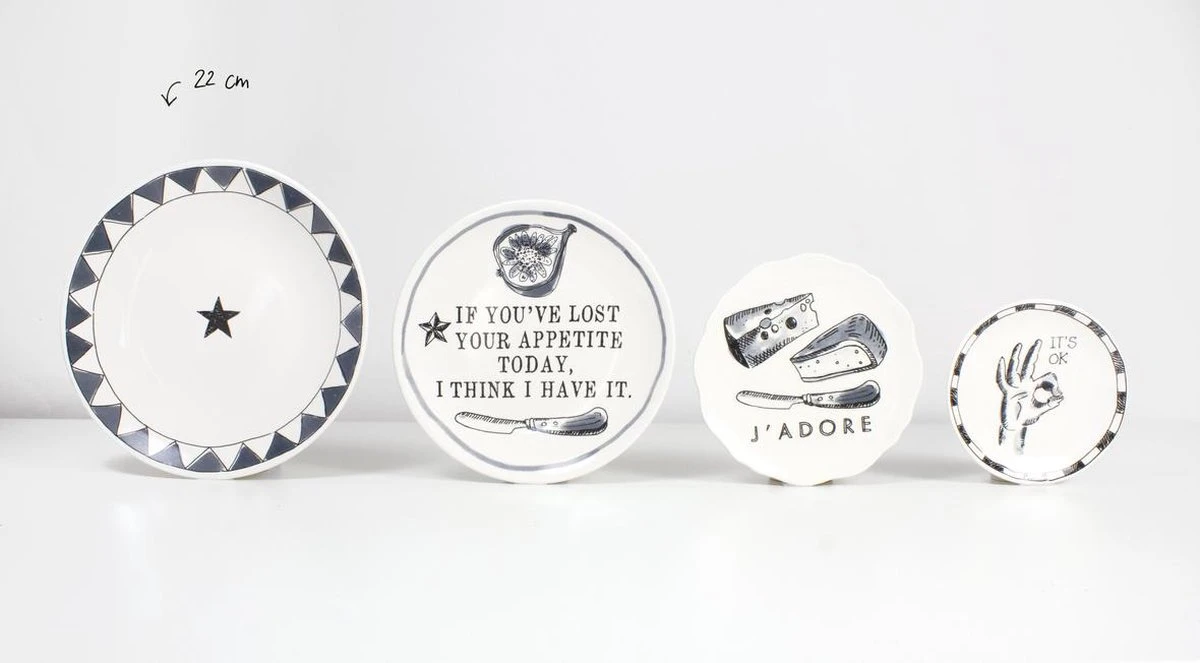 Blond Amsterdam - X Noir - Bord - I Licked - Ø 22 Cm 5 Blond Amsterdam - X Noir - Bord - I Licked - Ø 22 Cm - Afbeelding 5