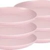Set Van 6x Stuks Rond Kunststof Borden Oud Roze 25 Cm - Herbruikbaar - Dinerbord - Barbecuebord - Campingbord