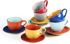 Vivi Oggi - Koffiekopjes Set Van 6 - Ø 9cm - Cappuccino - Kop En Schotel - 150 Ml - Italië -Tafelwaren Verkoop 1200x746