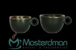 Cappuccinokopje - 200ml - Mosterdman - 6 Kopjes Mat Zwart Gloomy -Tafelwaren Verkoop 1200x796 1