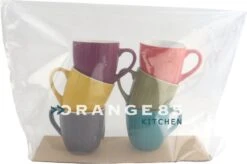 Orange85 Koffiekopjes Gekleurd - Set Van 6 - Koffiemokken - Streep - 200 Ml - Reliëf - Aardewerk - Met Oor - Theemokken -Tafelwaren Verkoop 1200x796