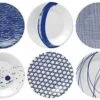 Royal Doulton Pacific - Gebaksbordjes Set - Porselein - Wit / Blauw - ⌀ 16 Cm - 6 Stuks