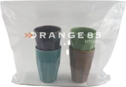 Orange85 Cappuccino Mokken - Latte Macchiato Glazen - 330 Ml - Hittebestendig - Set Van 4 - Porselein - Multicolor - Cappuccino Glazen - Cappuccino Kopjes -Tafelwaren Verkoop 1200x828
