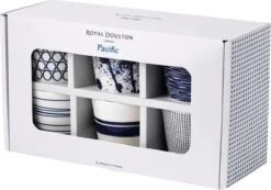 Royal Doulton Pacific - 6x Mok / Beker - Porselein - Wit / Blauw - 450 Ml - Set Van 6 Mokken -Tafelwaren Verkoop 1200x842