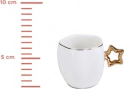 Karaca -Star- Set Van 6 Koffiekopset 80 Ml- Koffiekopjes Voor 6 Personen-Turkse Koffie-Moccakop-espressokop-12-delig, Witgoud, 6 Espressokopjes En 6 Schoteltjes, Mokkakopjes, Porselein, Koffieservies -Tafelwaren Verkoop 1200x867