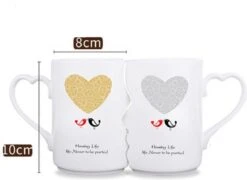 Faseras Liefdesmok/Couple Mok - Liefdesgeschenk - Huwelijksgeschenk - Hartje/Vogeltje - Porselein - 360ml - Wit -Tafelwaren Verkoop 1200x875 1