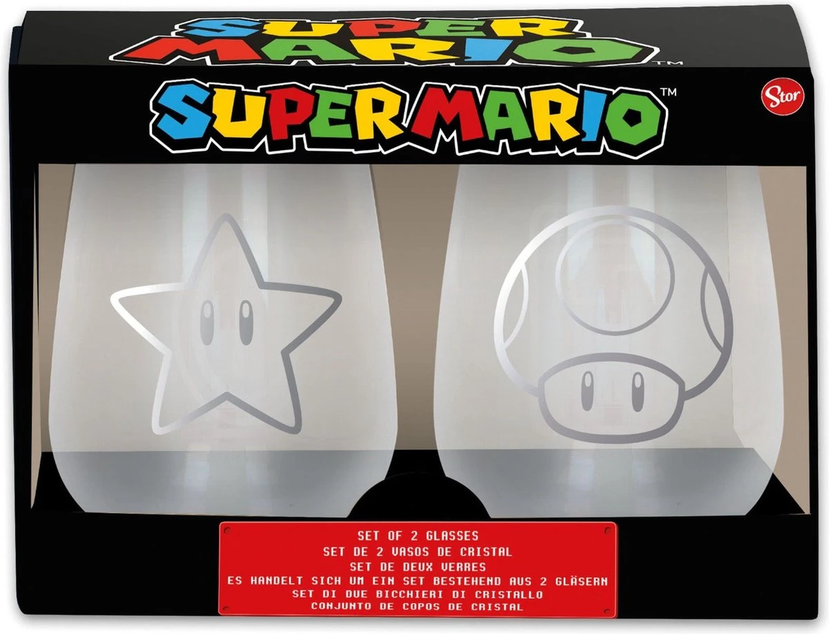 Storline Nintendo - Super Mario Crystal Glasses 2-pack 1 Storline Nintendo - Super Mario Crystal Glasses 2-pack
