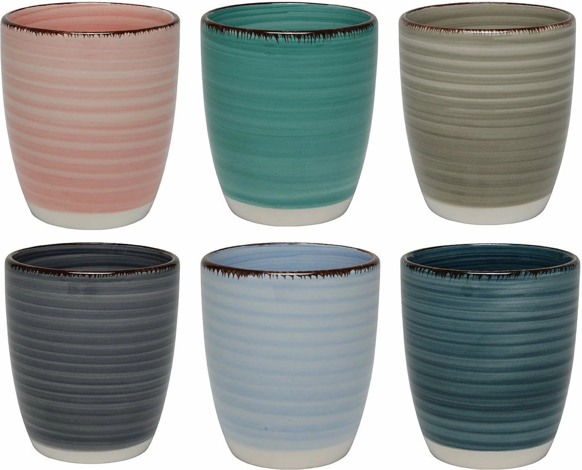 Tavola - Koffiemokken - Zonder Oor - Kleurrijk - Aardewerk - 160Ml - 6 Stuks - Ibizia 7 Tavola - Koffiemokken - Zonder Oor - Kleurrijk - Aardewerk - 160Ml - 6 Stuks - Ibizia - Afbeelding 7