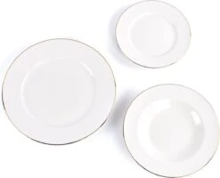 LeRijn® Serviesset Deventer 12 Persoons - 36 Delig - Licht Crème Wit Met Gouden Rand En Motief - Dinerborden - Soepborden - Dessertborden - Borden Servies - Bordenset -Tafelwaren Verkoop 1200x972 2