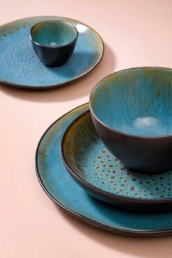 Palmer Bord Diep Lotus 21 Cm Zwart Turquoise Stoneware 2 Stuk(s) -Tafelwaren Verkoop 800x1200 70