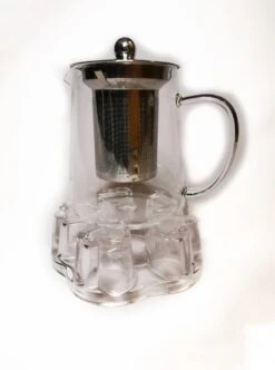 Glazen Theepot Met RVS Theefilter / Theezeef Inclusief Warmhouder ( Rechaud ) - Theelichthouder - Koffie Thee Coffee Tea Maker Luxe -Tafelwaren Verkoop 892x1200