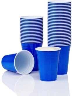 Merkloos Blue Cups - 50stuk(s) - 475ml - Party Cups - Beerpong - Drankspel - Beerpong Bekers - Plastic Bekers -Tafelwaren Verkoop 900x1200