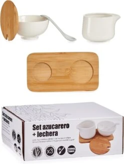 Suiker En Melk Serveren Setje Van Keramiek Met Bamboe 19 Cm -Tafelwaren Verkoop 908x1200 1
